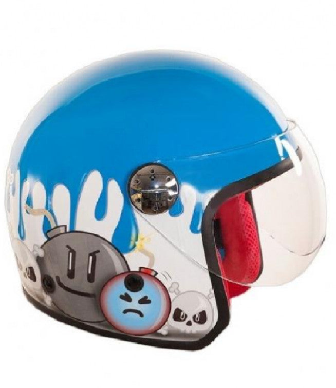 CASCO ONE JET BAMBINO JUNIOR BIANCO AZZURRO BOY