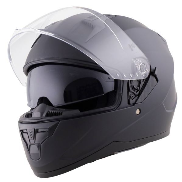 CASCO JFM INTEGRALE DOPPIO VISIERA OMOLOGATO ECE 22.06 NERO OPACO MOTO E SCOOTER|274916310132