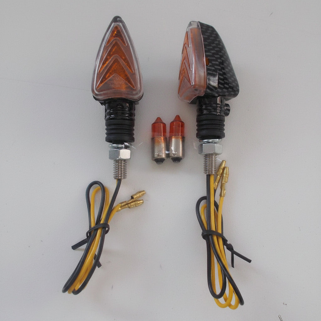 77206002A 1 PAIR ARROW CARBON LOOK SHORT ARROWS APPROVED for MOTO GUZZI|261838849273