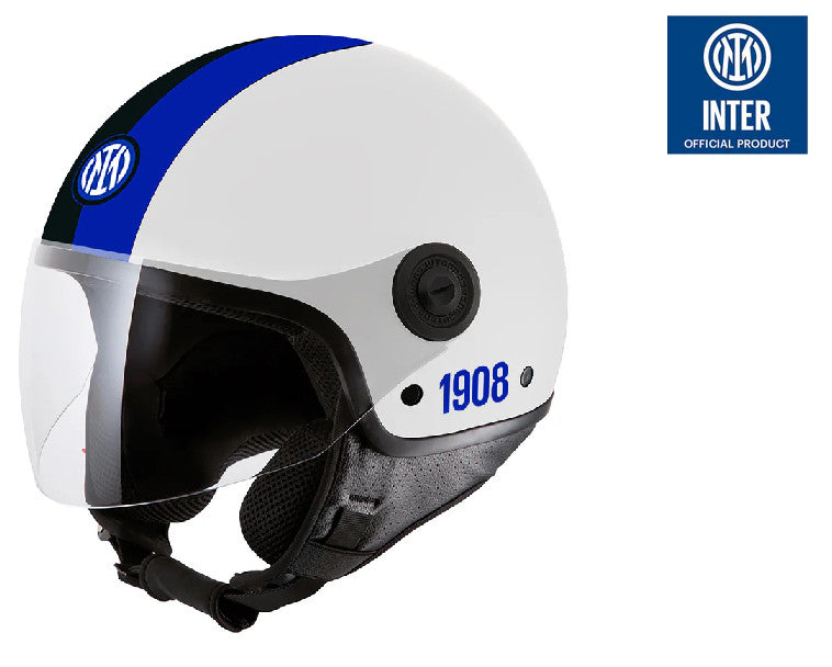 CASCO EL'JETTIN JET CON VISIERA MOTO SCOOTER FC INTER INTERNAZIONALE MILANO
