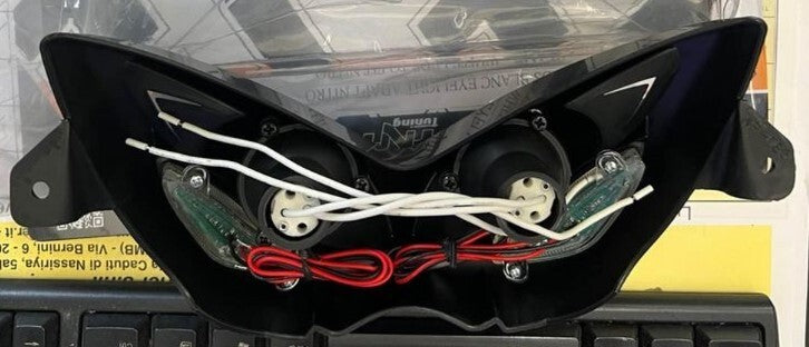 Maschera faro gruppo ottico anteriore a led mbk Nitro yamaha aerox 50 / 100 nera 1997-2012
