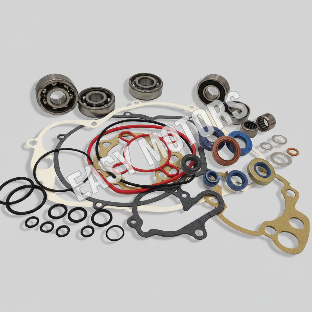 KIT REVISIONE MOTORE COMPLETO AM6 Cuscinetti SKF + 7 Paraoli + Guarnizioni - Foto 1 di 1