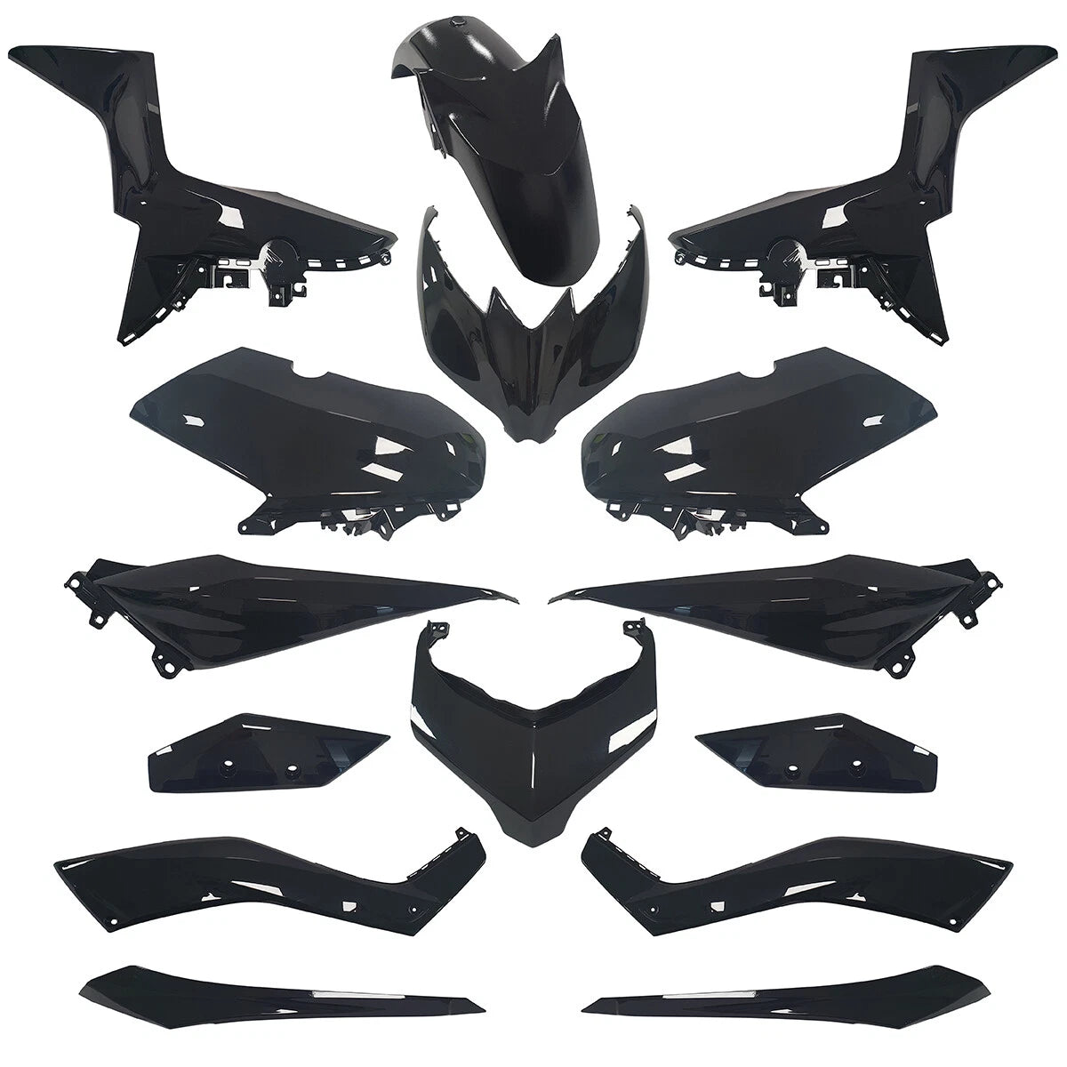 ONE FAIRING KIT GLOSSY BLACK PAINTED X YAMAHA X-MAX 125 300 400 2017>2019 15PC|277827443722