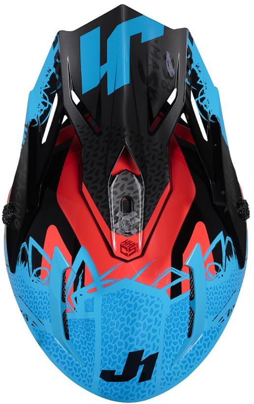 CASCO CROSS ENDURO JUST1 J-38 MASK NERO BLU ROSSO LUCIDO