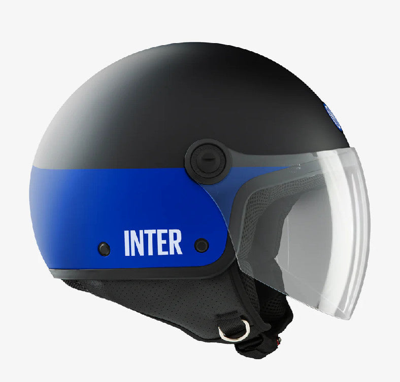 CASCO EL'JETTIN JET CON VISIERA MOTO SCOOTER FC INTER INTERNAZIONALE MILANO