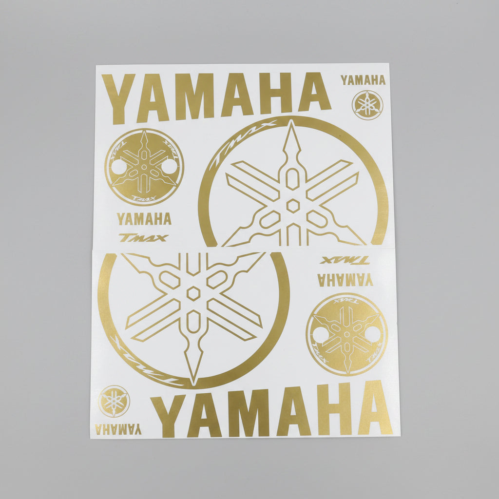 GOLD STICKER KIT WRITTEN TUNING FORK STICKERS FOR YAMAHA T-MAX TMAX 500 530 2001>2019|403116492408