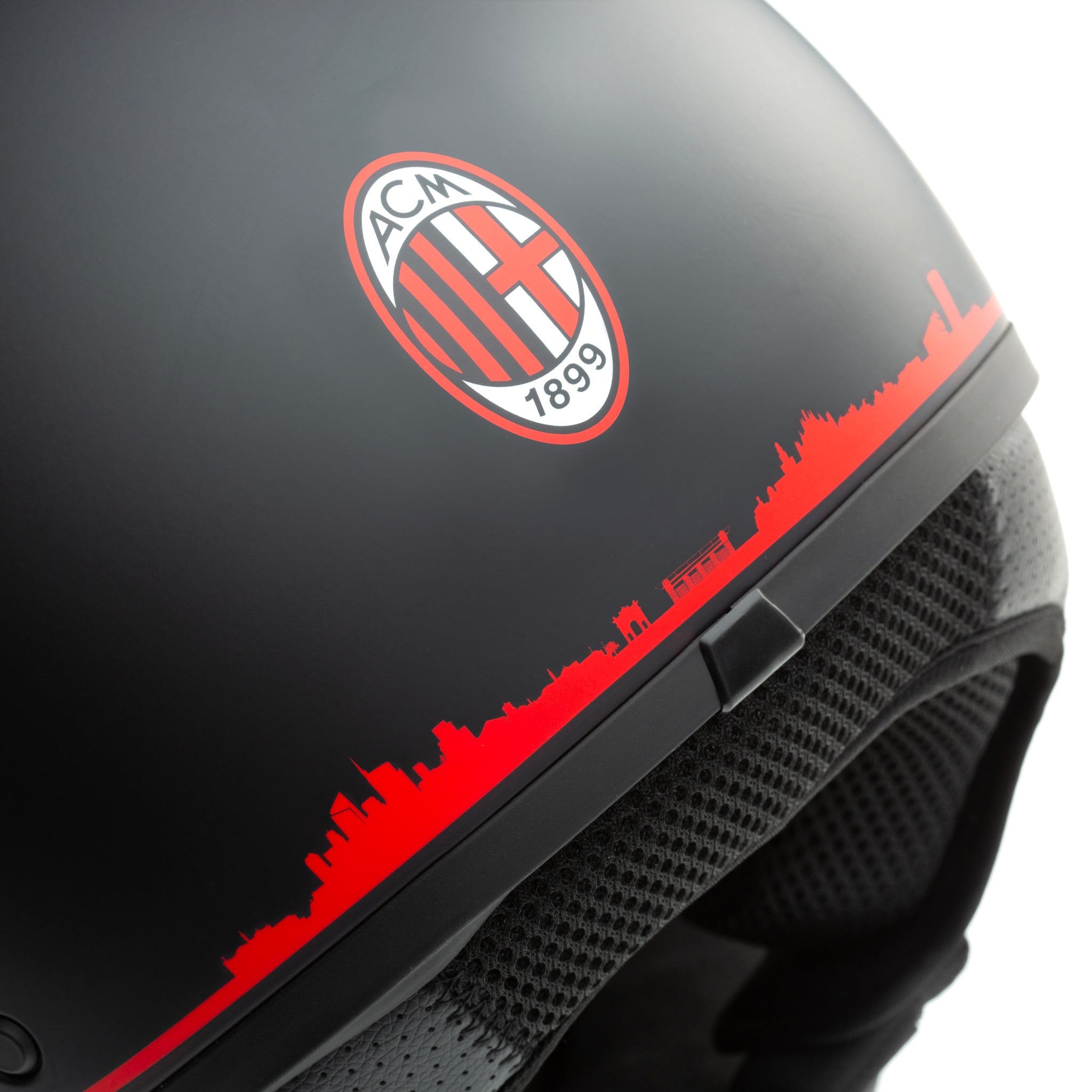 CASCO JET EL'JETTIN AC MILAN NERO OPACO E BIANCO TUCANO URBANO