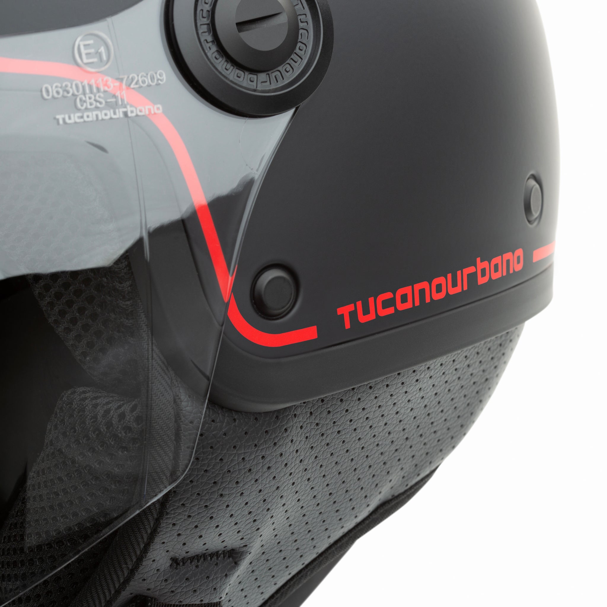 CASCO JET EL'JETTIN AC MILAN NERO OPACO E BIANCO TUCANO URBANO