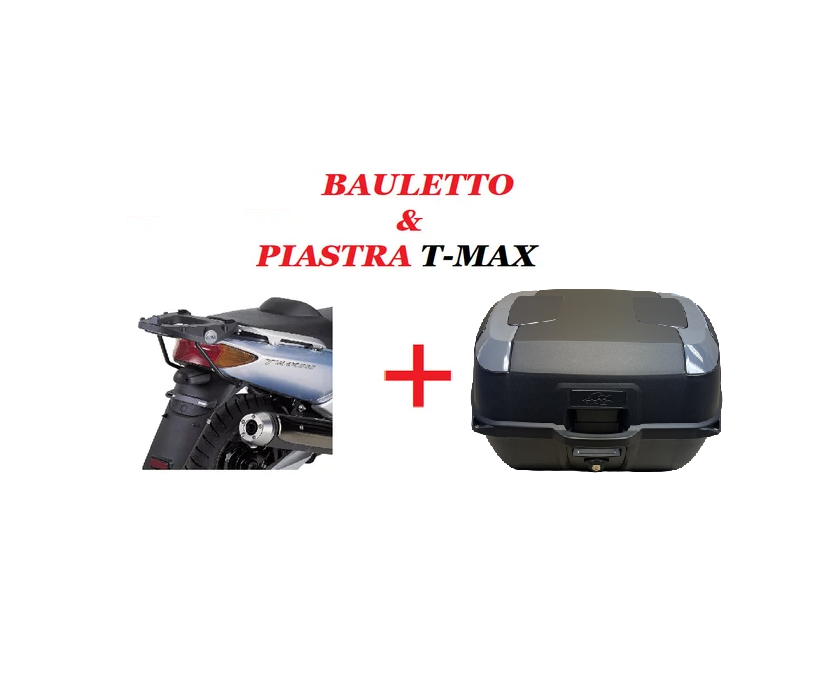 BAULETTO 45 LT E SUPPORTO PORTAPACCHI X YAMAHA T-MAX 500 2001 2007