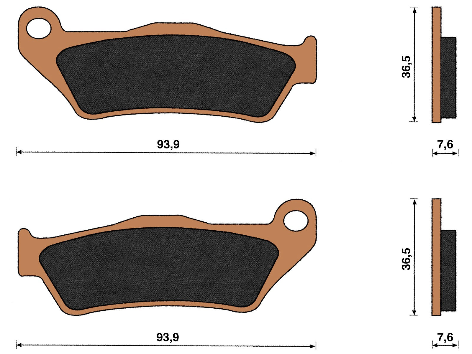 Cp. pastiglie freno sinterizzate Top4 Nexus 500, Majesty 125-180 ant. MBK 151057