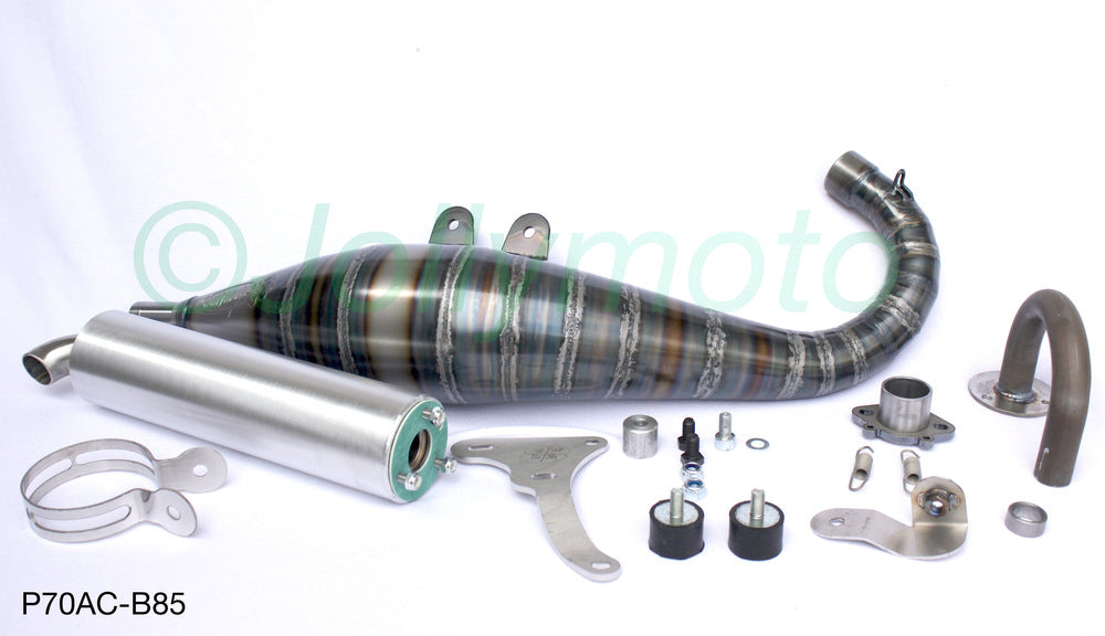 Marmitta Jollymoto Piaggio 70cc.Accelerazione APRILIA DERBI GILERA P70AC-B85