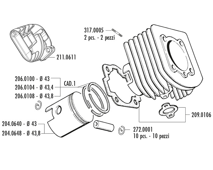 KIT GILERA GSA-VESPINO ALX,F9 D.43