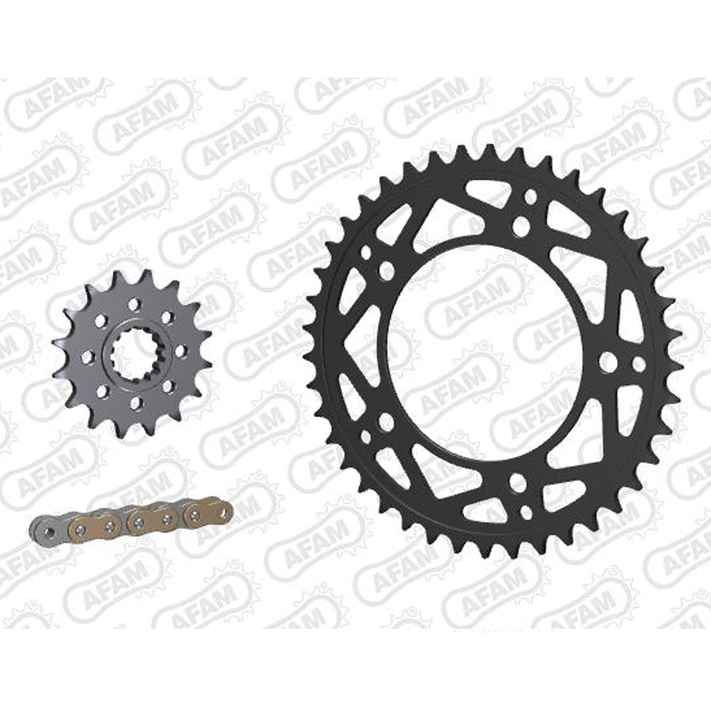 AFAM - KIT PASSO 520 CON PIGNONE IN ACCIAIO LEGGERO YAMAHA R1 1000 2015-2026 CATENA 114 MAGLIE