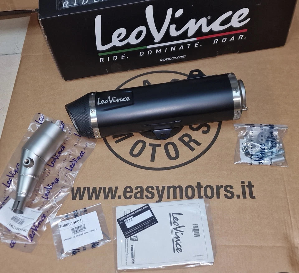 SCARICO MARMITTA SILENZIATORE LEOVINCE SLIP-ON NERO HONDA SH 350 ADV 350 2021-2024