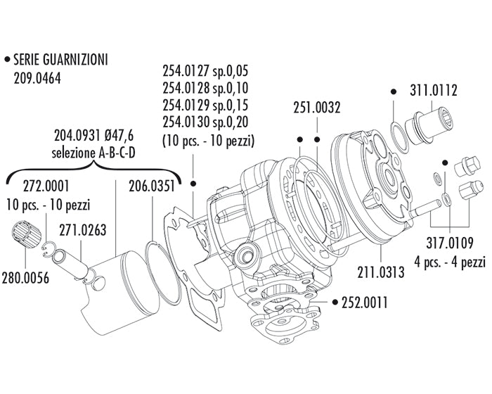 KIT PIAGGIO ZIP SP H2O D.47,6 B.85