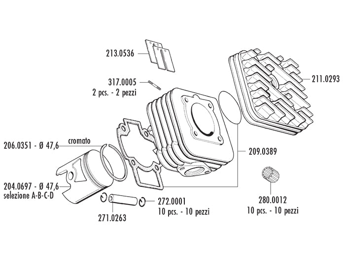KIT PIAGGIO ZIP ARIA D.47,6