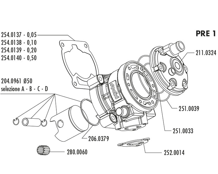 KIT MOTORE POLINI PIAGGIO D.50