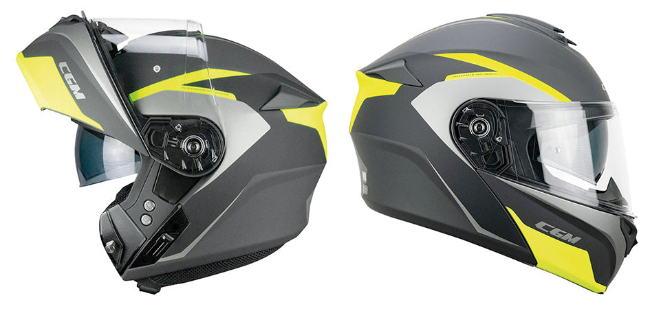 Casco Cgm Ber Dresda Nero Giallo Fluo Opaco XL 442560