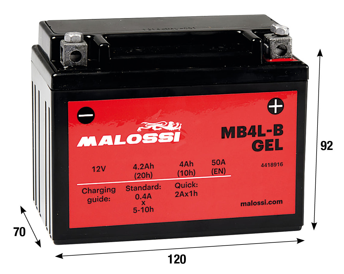 Batteria al gel Malossi MB4L-B APRILIA ATALA BENELLI BETA CAGIVA DERBI 4418916