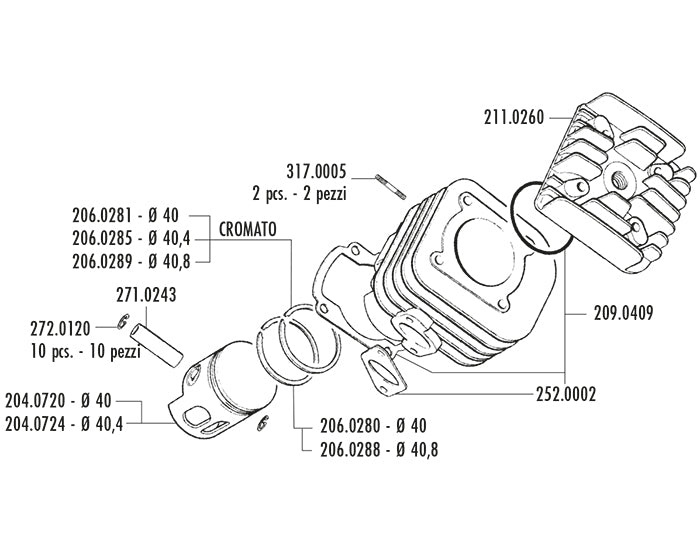 KIT YAMAHA-MALAGUTI F10 D.40