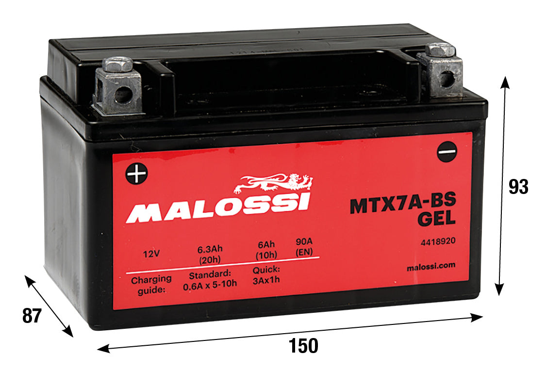 Batteria al gel Malossi MTX7A-BS BAOTIAN BENELLI FB MONDIAL ITALJET MBK 4418920