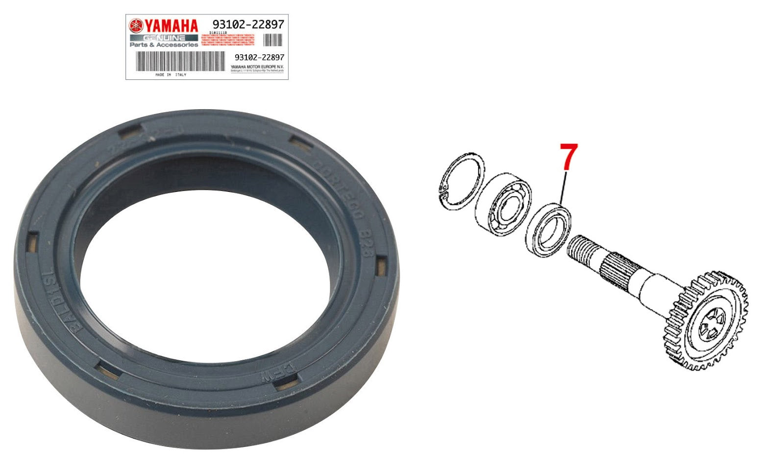 Paraolio D.22x32x6 (93102-22897) APRILIA ATALA BENELLI BETA ITALJET KTM 082211