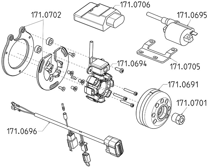 ACCENSIONE DIGITALE FOR RACE SCOOTER PIAGGIO 50CC H2O CON USCITA LUCI