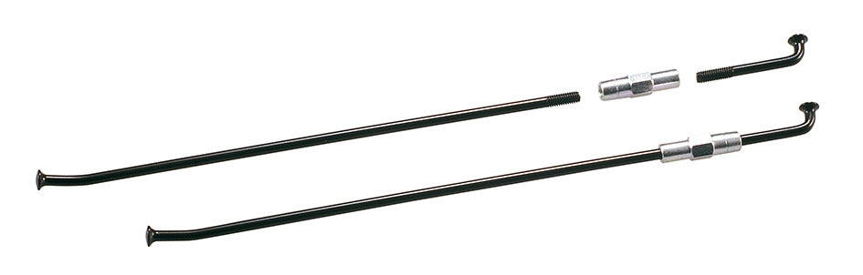 Kit 16 raggi + tensori lato corona L.165+34,5x4 mm anodizzati neri Morad SPO 005
