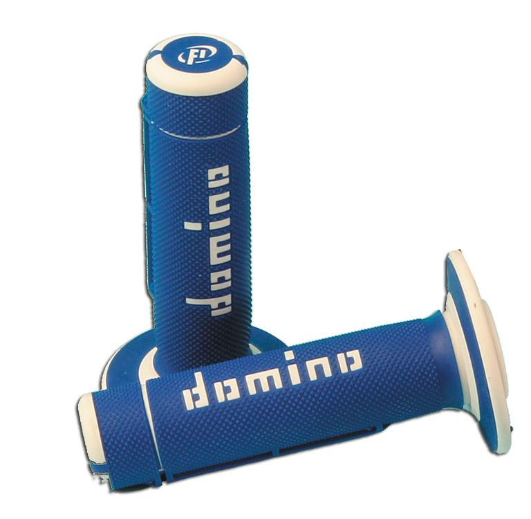 Manopole Domino enduro bianco/blu GRIPS 015