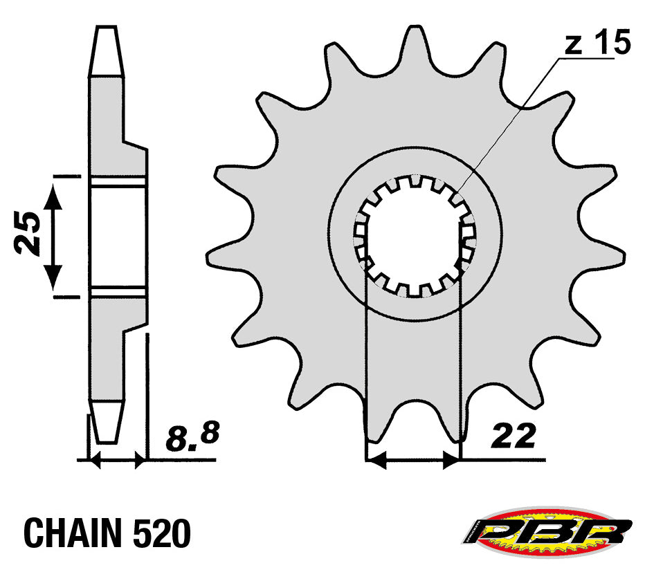 Pignone catena 520 Z=12 PBR 1248 Z12