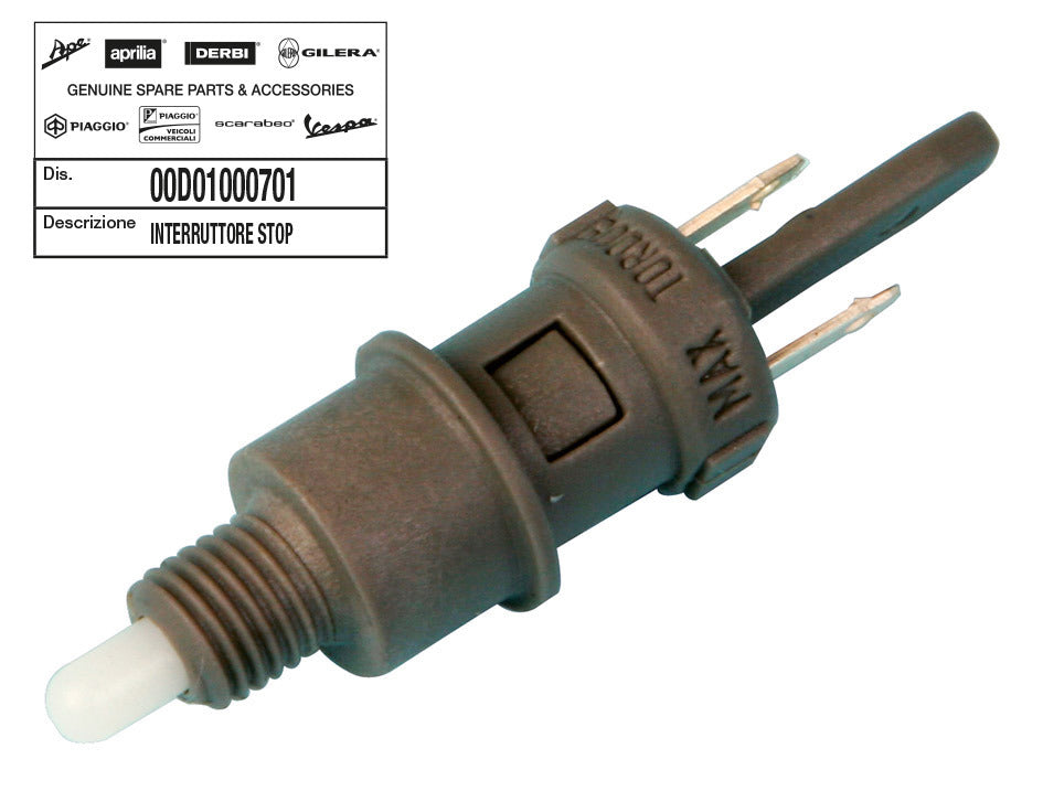 Interruttore stop Piaggio APRILIA BULTACO DERBI GILERA MBK YAMAHA 00D01000701