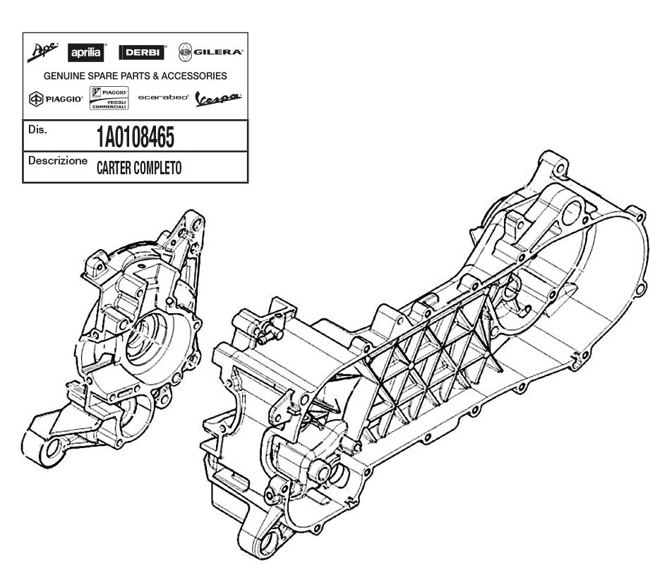 Carter cpl. Piaggio Nrg 50 H2O E4 2018 1A0108465