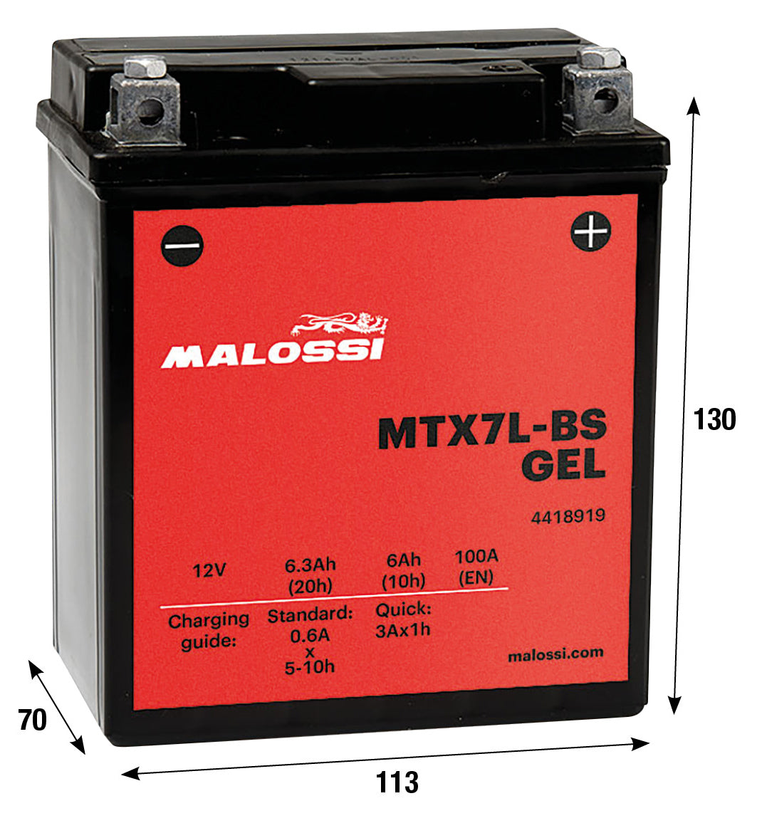 Batteria al gel Malossi MTX7L-BS APRILIA DERBI GARELLI HONDA MALAGUTI 4418919