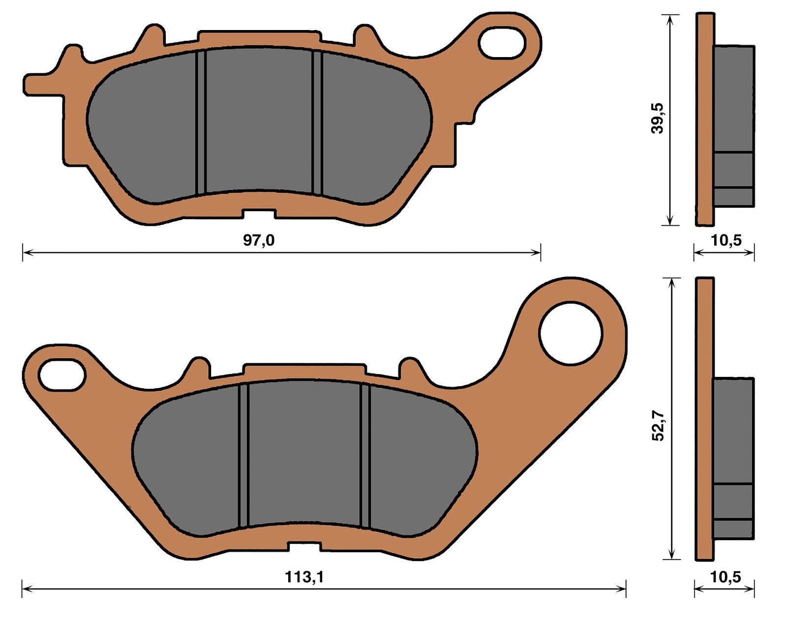 Pastiglie freno sinterizzate Yamaha X-Max 125/300 ('17/'26) post. Top4 151086