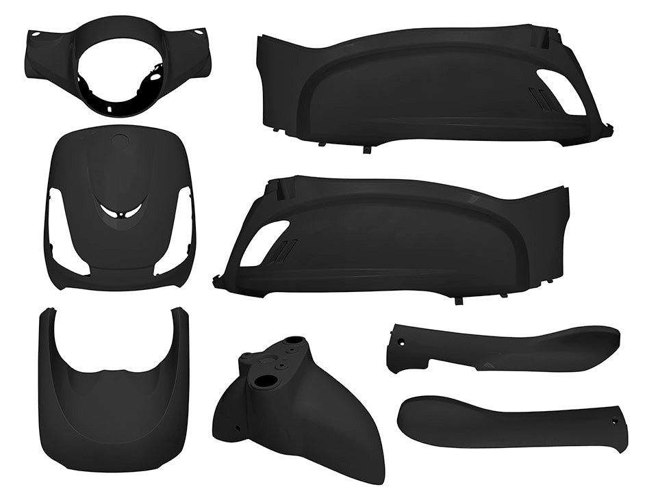 Kit carene nero mat Sym Fiddle II 50/125 (8 pz.) T4Tune FIDDLE II 125 363551