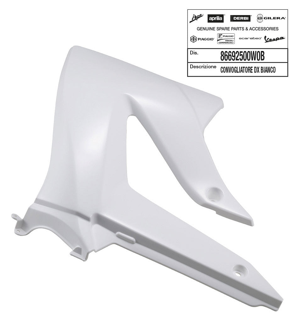 Fiancatina ant. dx bianco Piaggio DERBI GILERA SENDA 50 RCR 50 86692500W0B