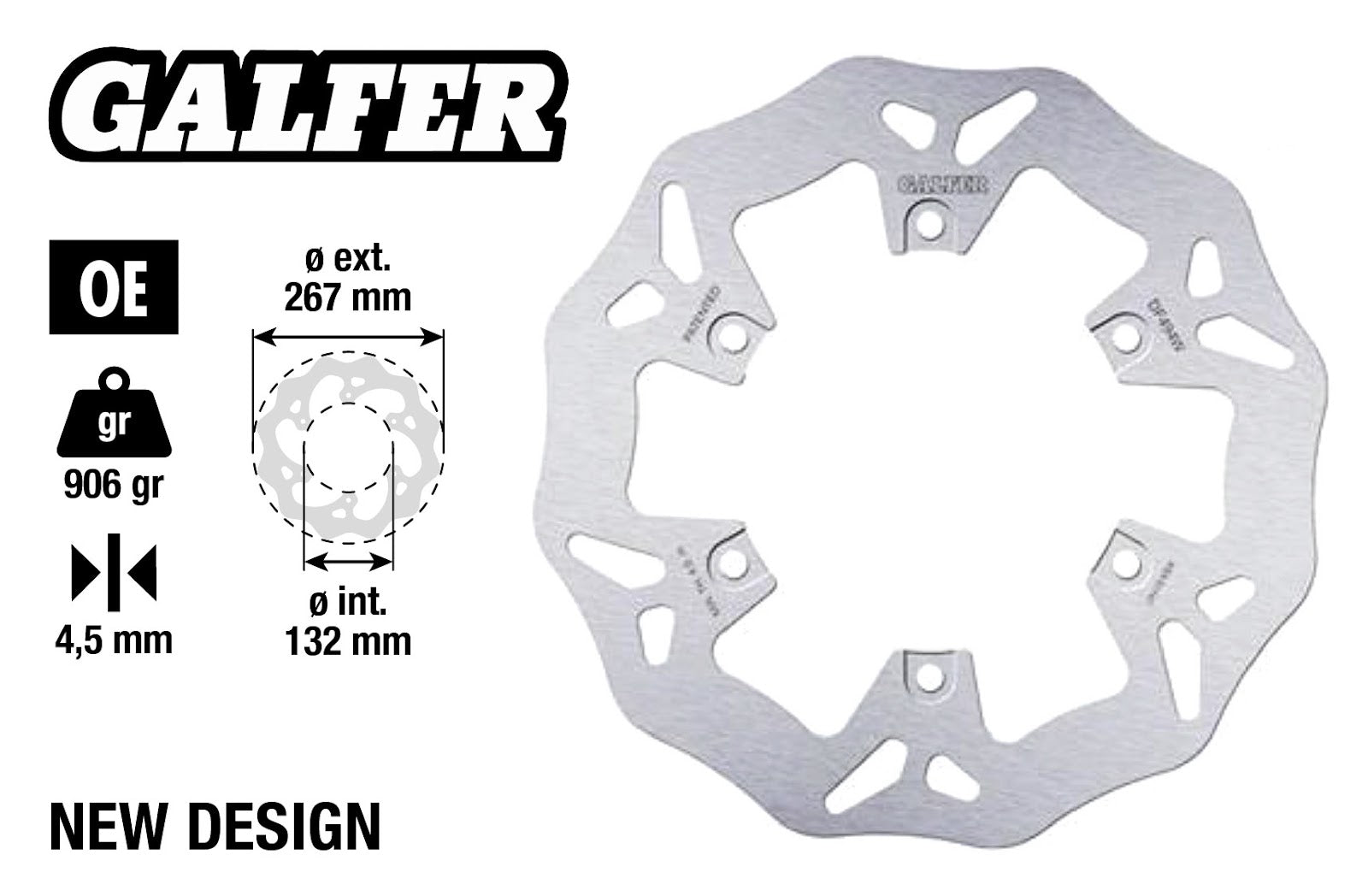 Disco freno Wave T-Max 500 post. Ø 267mm Galfer YAMAHA FZS FAZER 1000 152020