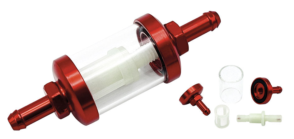 Filtro benzina Ø 7mm lavabile alu rosso C4 420022