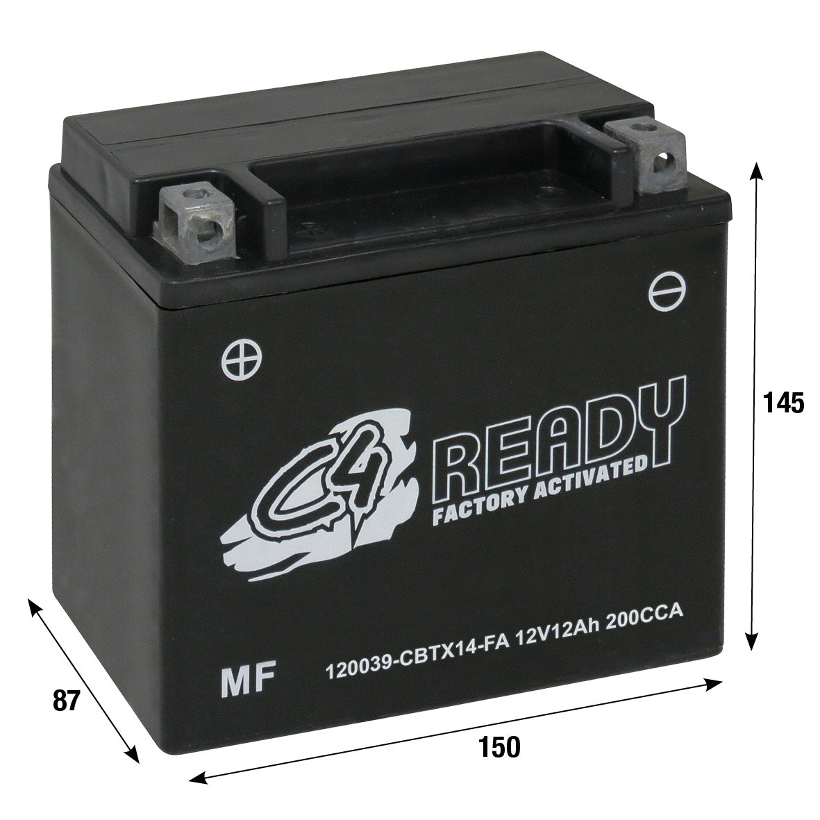 Batteria al gel CBTX14-FA C4 APRILIA BENELLI BMW GILERA ITALJET KAWASAKI 120039
