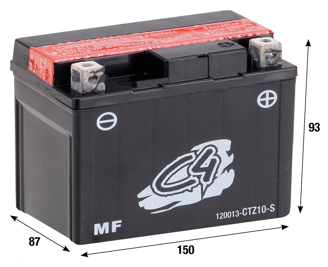 Batteria CTZ10S-BS C4 HONDA KYMCO SYM YAMAHA FORZA 300 ADV 350 FORZA 350 120013