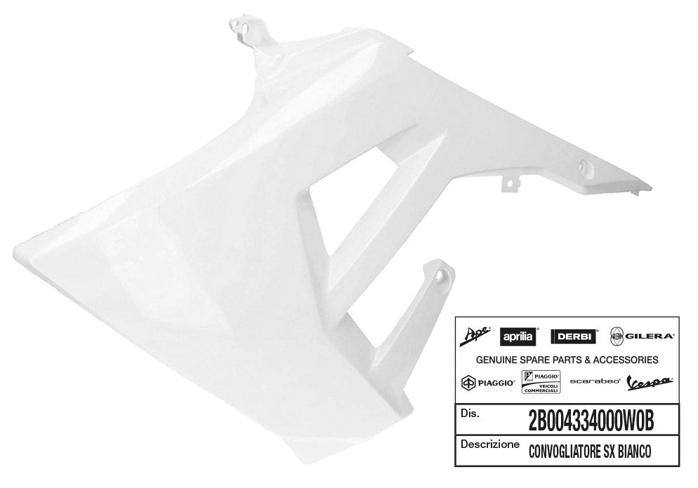 Convogliatore sx bianco Derbi Senda EU4 Piaggio GILERA SENDA 50 2B004334000W0B