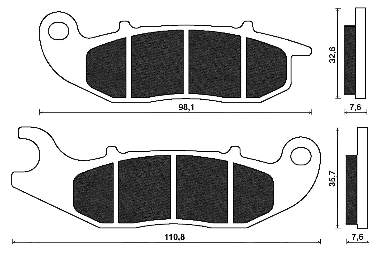 Pastiglie freno New Liberty, Medley 125 ant. C4 APRILIA HONDA PIAGGIO BP 171