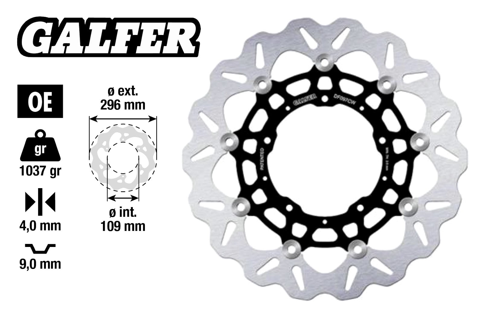 Disco freno Wave Flottante Honda X-ADV 750 ant. Ø 296mm Galfer 2017-2021 152038