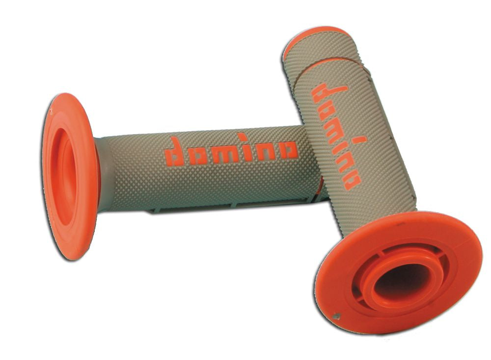 Manopole Domino enduro arancio/grigio GRIPS 014