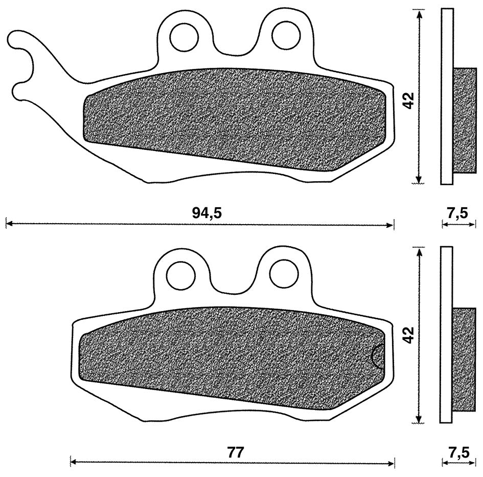 Cp. pastiglie freno Runner 125,180 2T/4T ant. C4 APRILIA BENELLI BETA HM BP 043