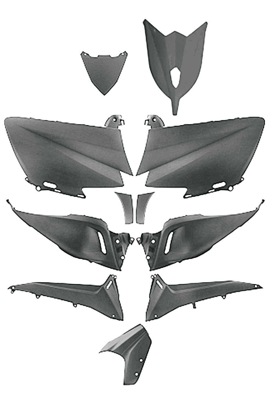 Kit carene nero mat T-Max 530 ('12/'14) (11 pz.) T4Tune YAMAHA 2012-2014 362361