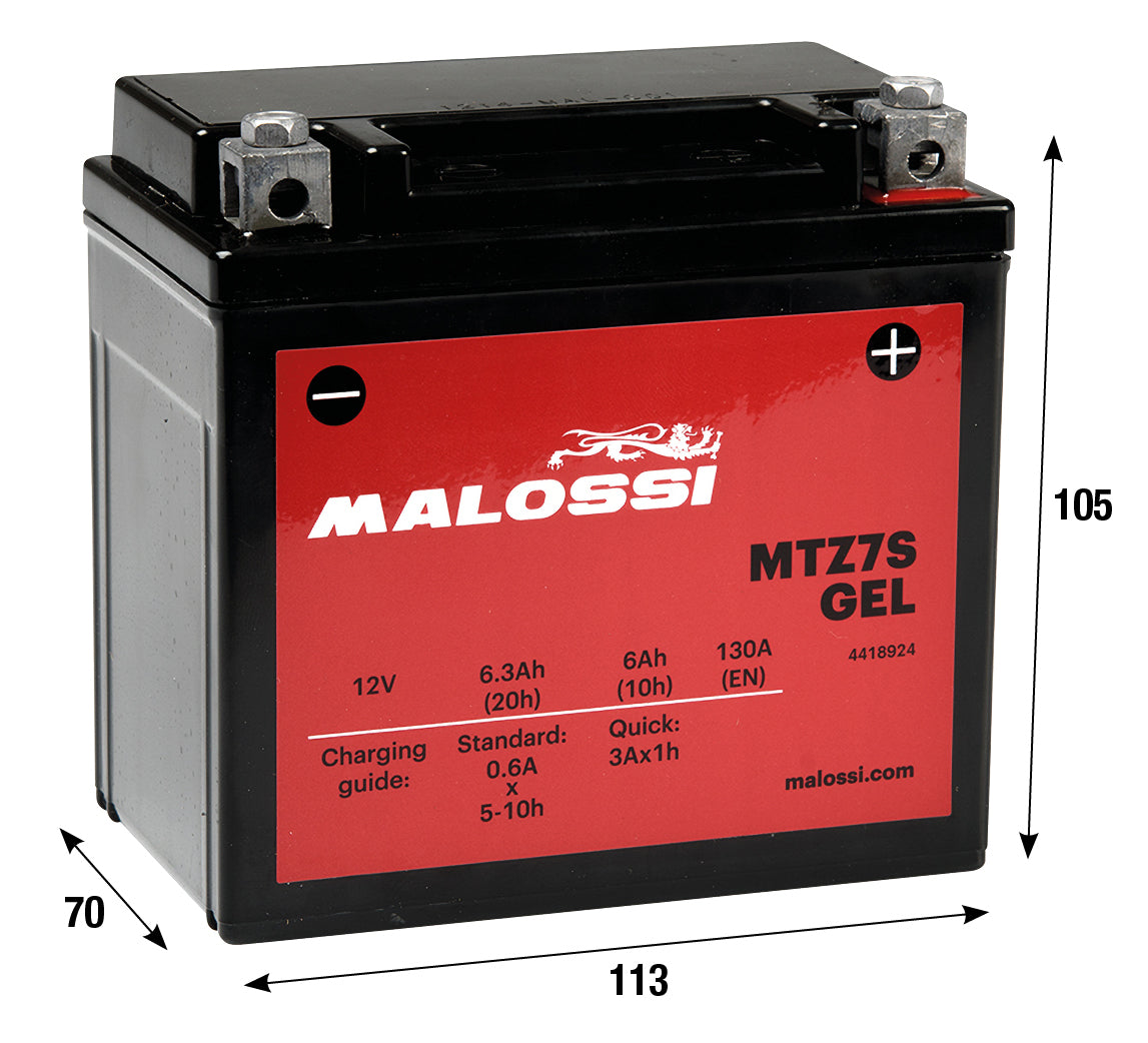 Batteria al gel Malossi MTZ7S HONDA YAMAHA ZOOMER RUCKUS 50 PCX 125 4418924