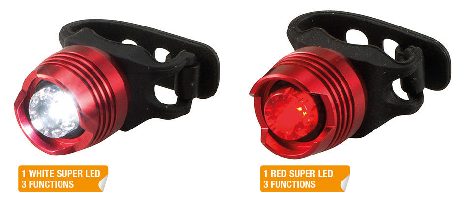 Cp. fanalini a led in alluminio rosso ant. + post X4 700140