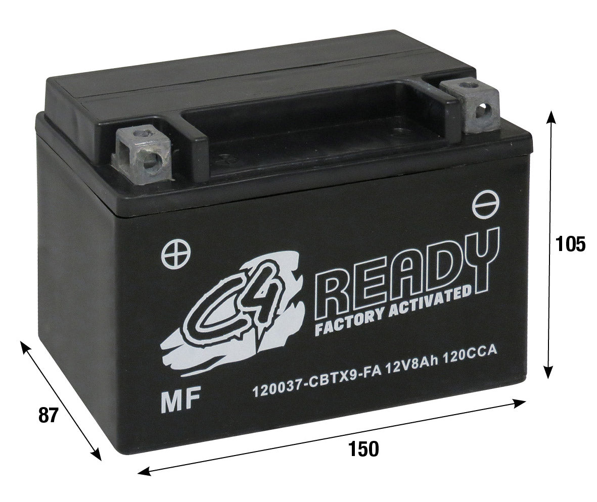Batteria al gel CBTX9-FA C4 APRILIA BENELLI BETA BMW FANTIC MOTOR GARELLI 120037