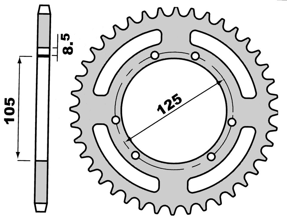 Corona catena 420 - Z=53 T4Tune APRILIA DERBI GILERA RX 50 SX 50 SENDA 50 611353